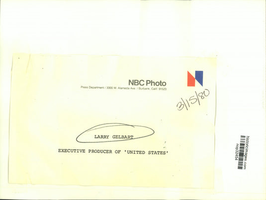 1980 Press Photo Larry Gelbart, Executive Producer of "United States"