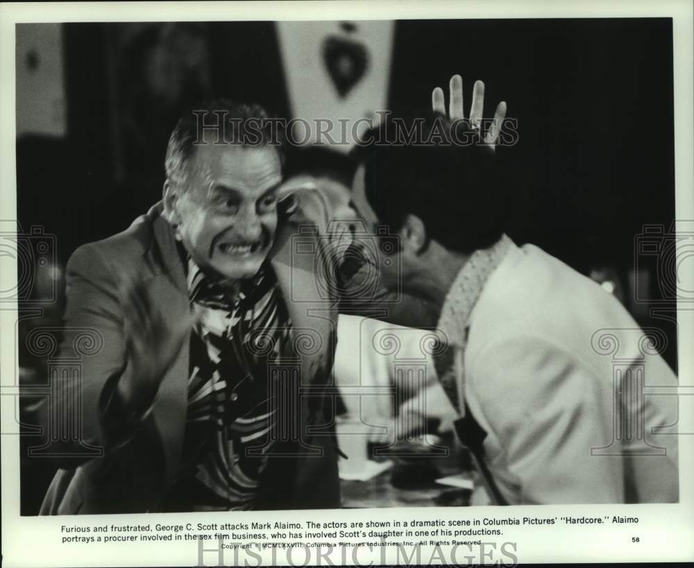 Press Photo George Scott attacks Mark Alaimo in a scene from "Hardcore"