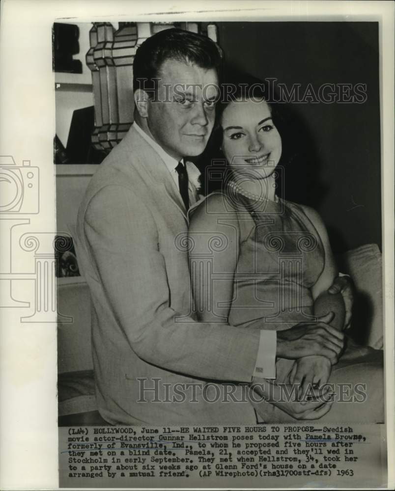 1963 Press Photo Gunnar Hellstrom announced his engagement to Pamela Browne.