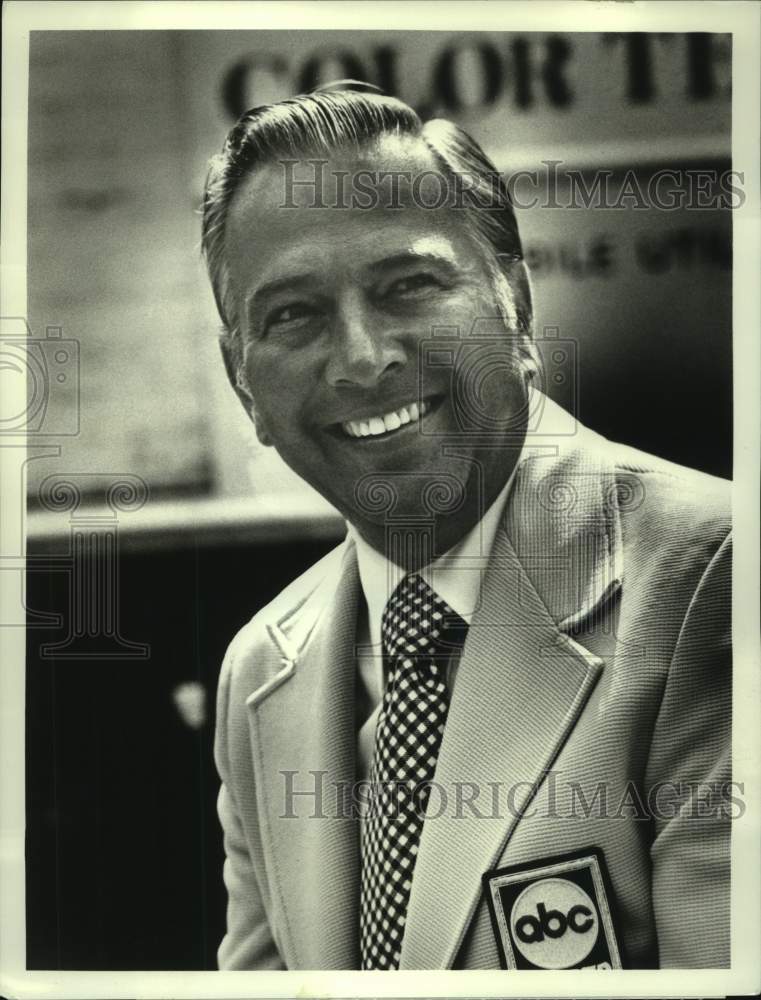 1975 Press Photo Bill Flemming, ABC Sportscaster on &quot;ABC&#39;s Wide World of Sports&quot;
