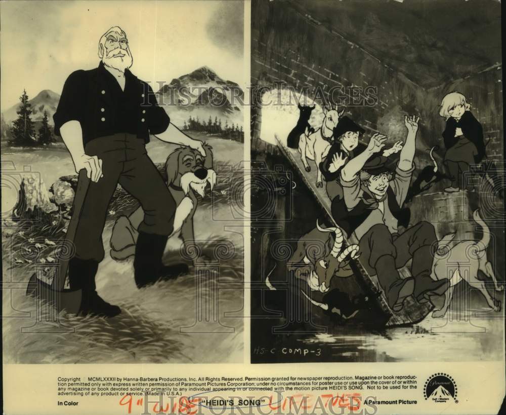 Press Photo Scenes from the animated musical "Heidi's Song" - nop35587- Historic Images