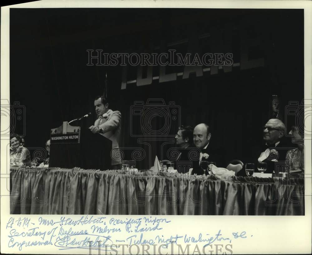 1971 Press Photo President Richard Nixon with guests at Washington, D.C. Hilton