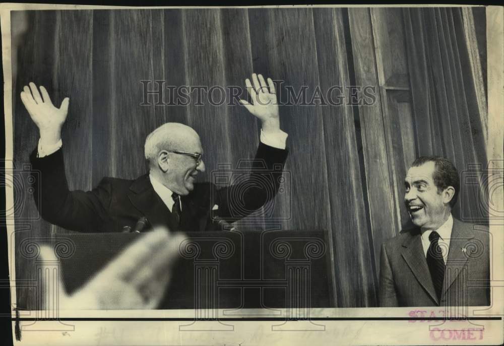 1971 Press Photo Representative F. Edward Hebert and President Richard Nixon