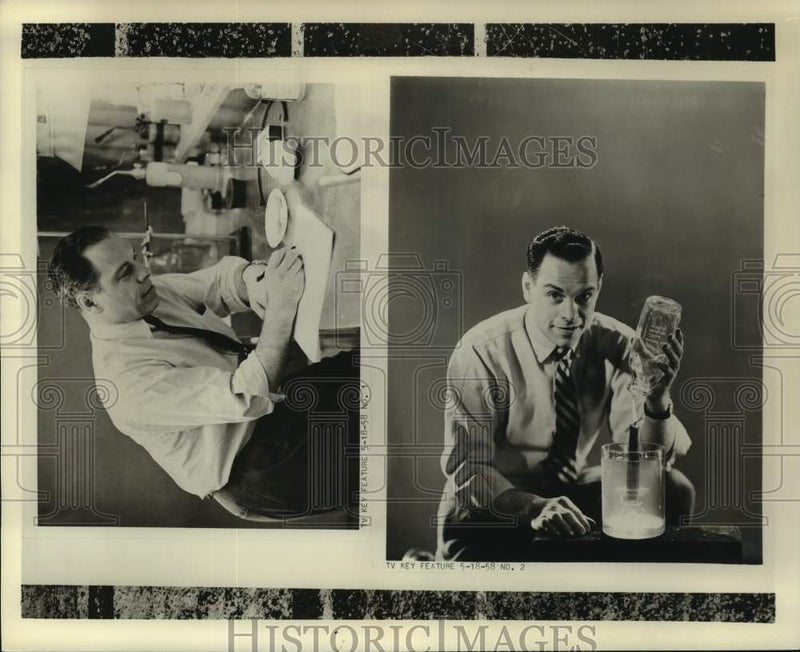 Load image into Gallery viewer, 1958 Press Photo Television Host Don Herbert in composite - nop35689
