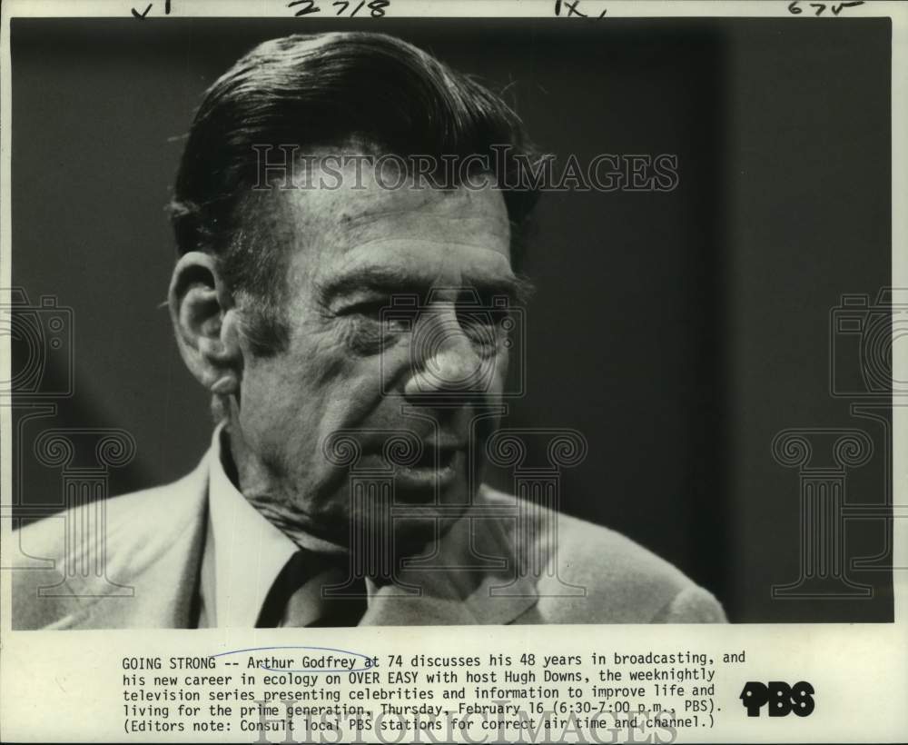 1978 Press Photo Arthur Godfrey, 48 year broadcasting veteran, hosts &quot;Over Easy&quot;