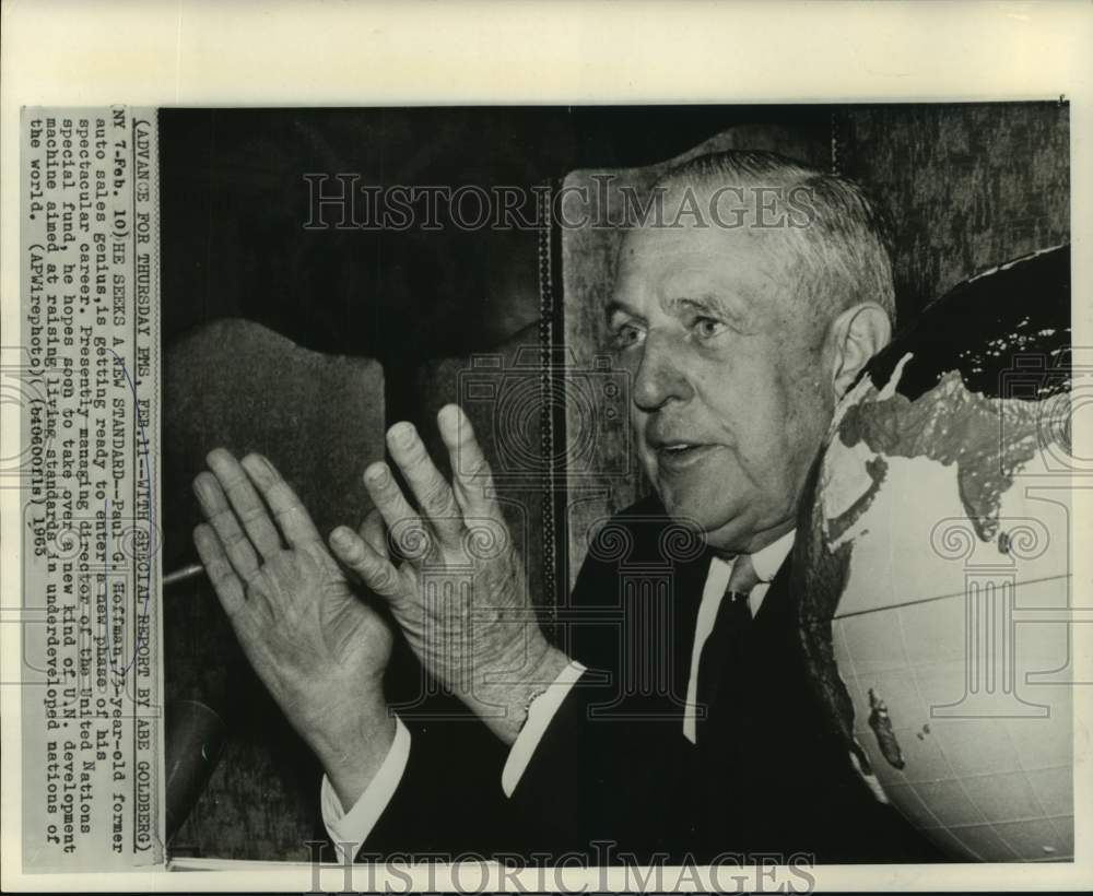 1965 Press Photo Paul G. Hoffman to move into a new job with the United Nations.