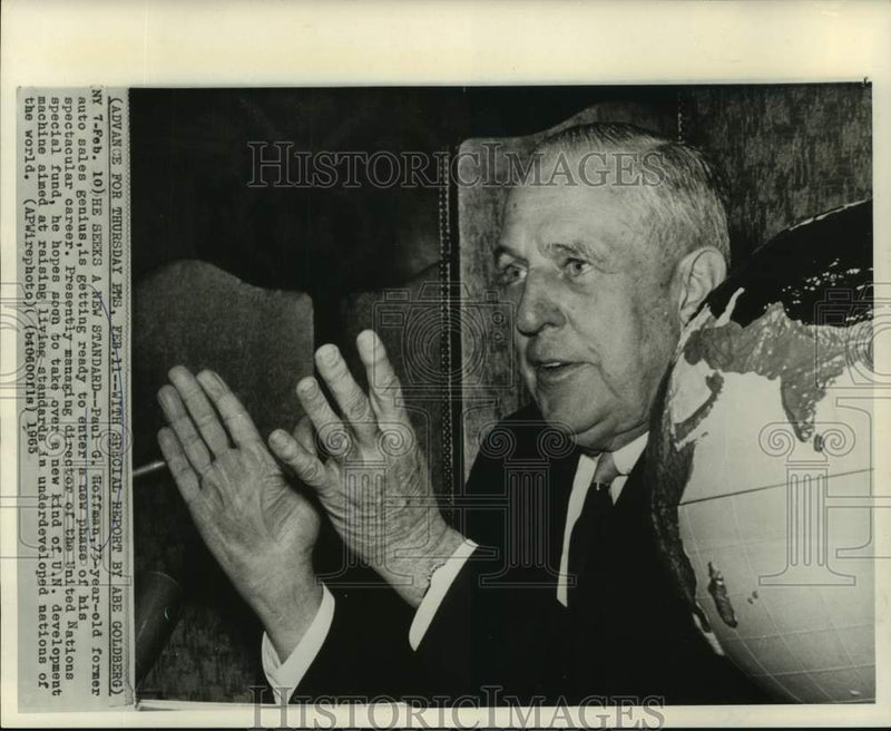 Load image into Gallery viewer, 1965 Press Photo Paul G. Hoffman to move into a new job with the United Nations.
