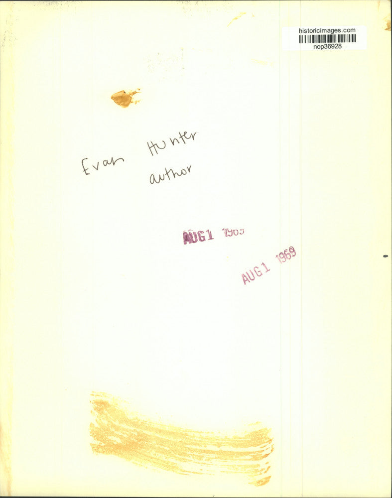 1969 Press Photo Evan Hunter, American author and screenwriter. - nop36928