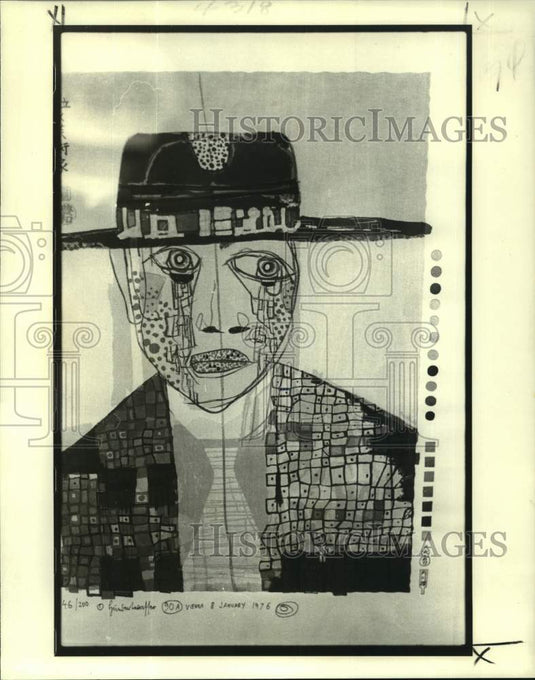 1980 Press Photo Frederische Hundertwasser art at Nahan Gallery in New Orleans.