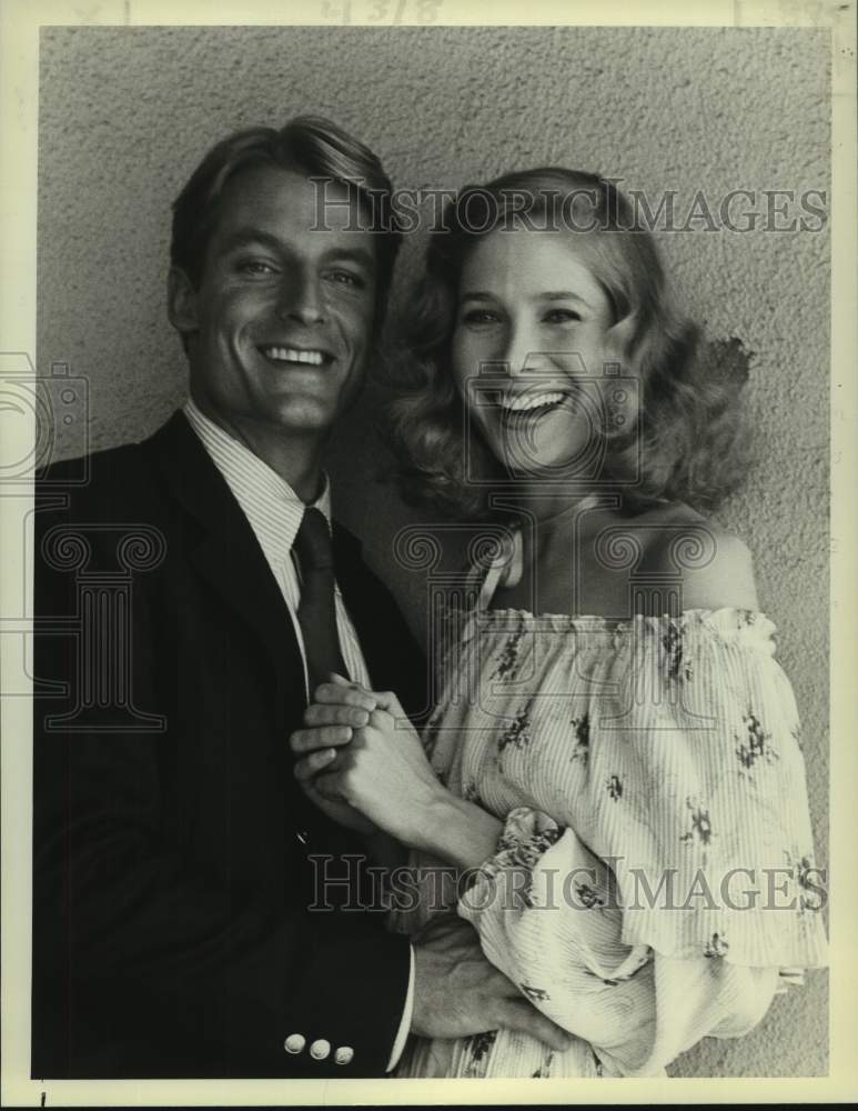 Load image into Gallery viewer, 1979 Press Photo Perry King &amp; Deborah Raffin in "The Last Convertible"
