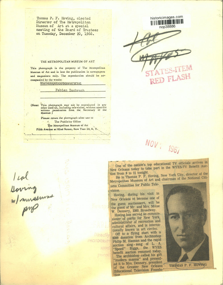 1966 Press Photo Thomas P. F. Hoving, Director of The Metropolitan Museum of Art