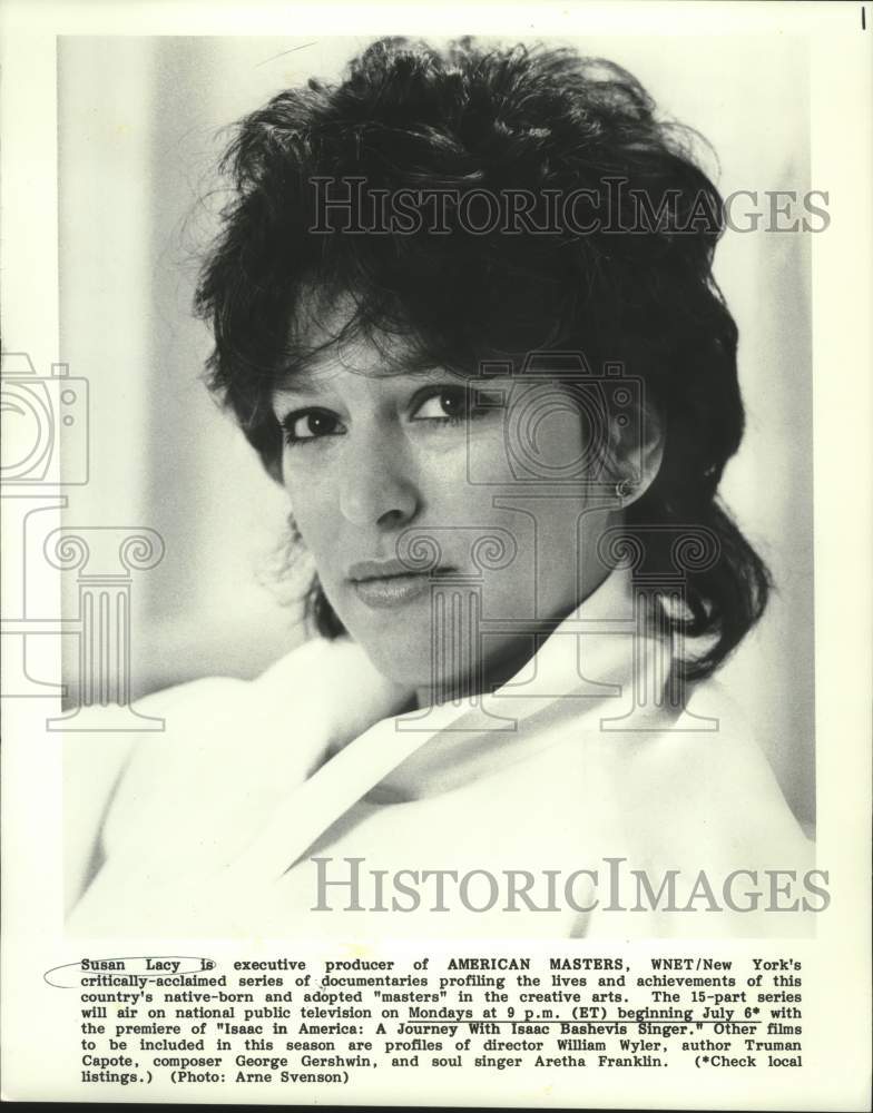 1987 Press Photo Susan Lacy, executive producer of the &quot;American Masters&quot;- Historic Images