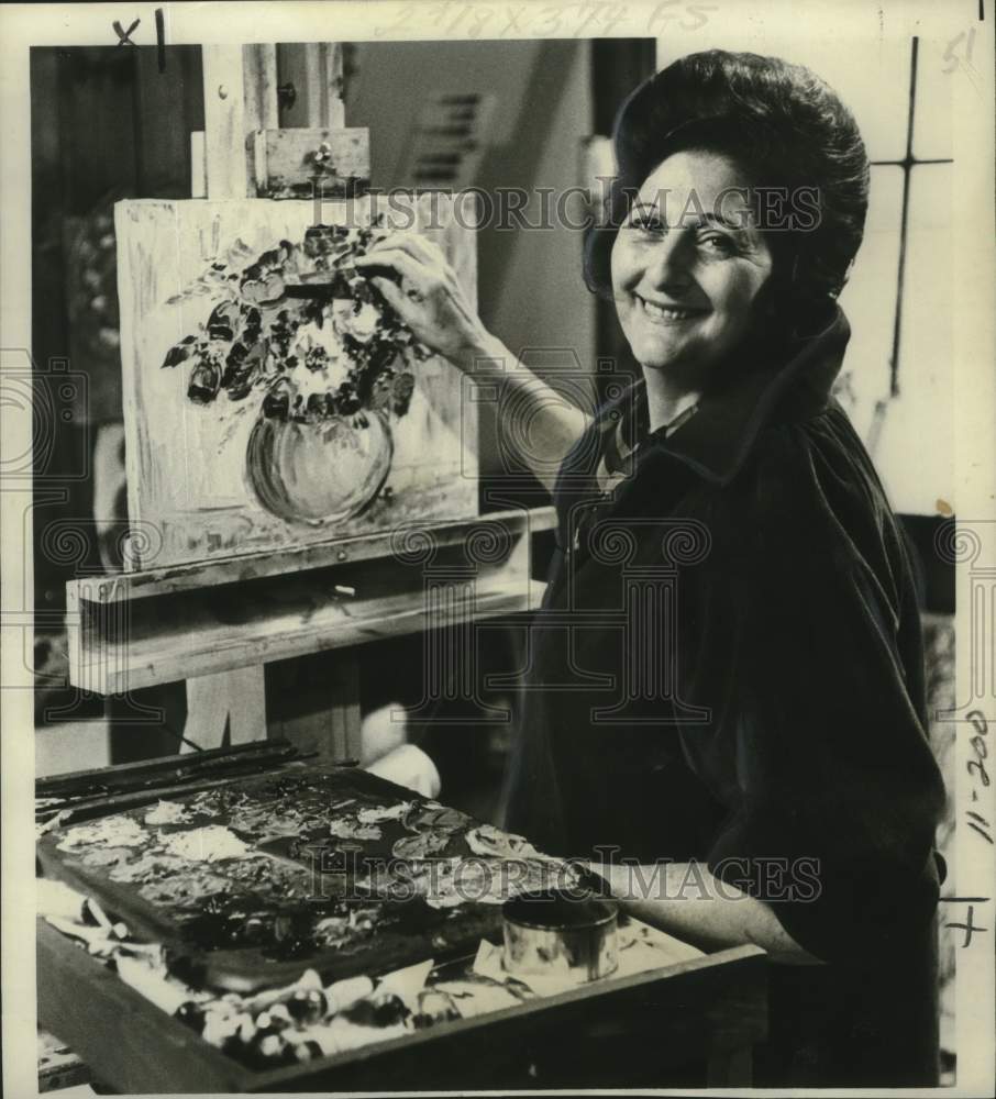 1977 Press Photo Nancy Kominsky in &quot;Paint Along with Nancy Kominsky&quot; on TV