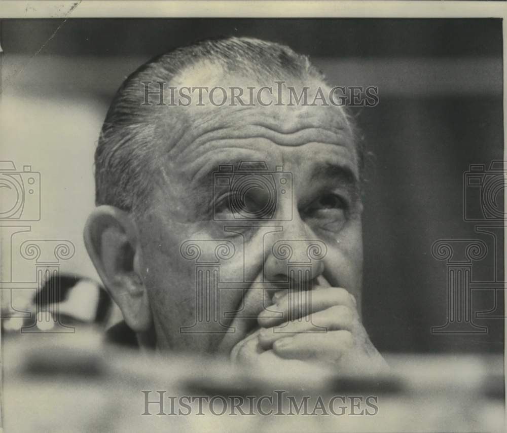 1967 Press Photo President Johnson at fundraising dinner in Washington