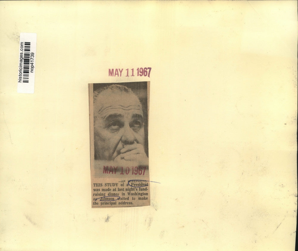 1967 Press Photo President Johnson at fundraising dinner in Washington