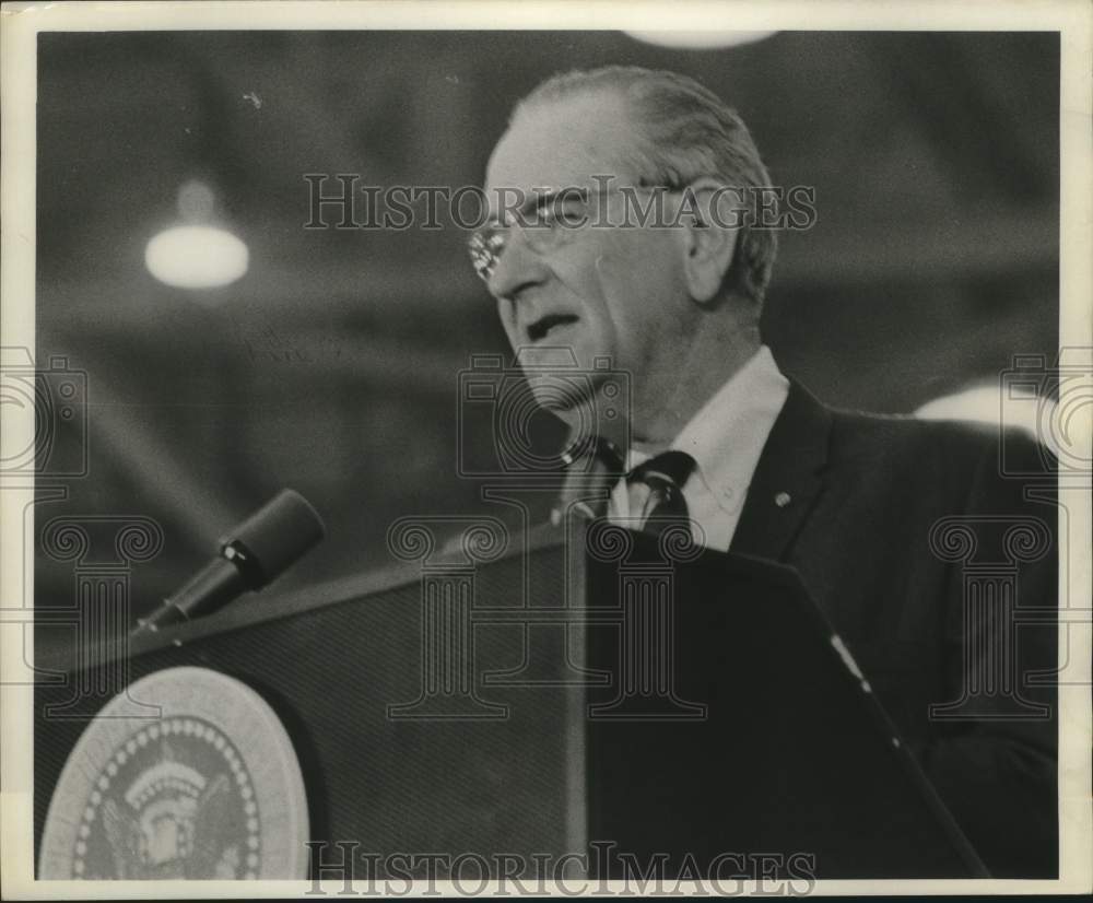 1967 Press Photo President Lyndon Baines Johnson visits New Orleans - nop41742
