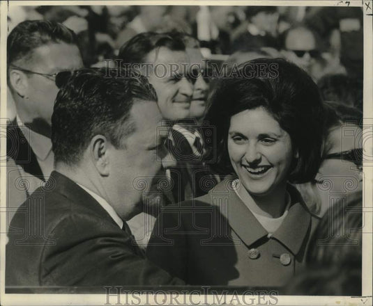 1966 Press Photo Lynda Bird Johnson and Rep. Hale Boggs at Sugar Bowl game