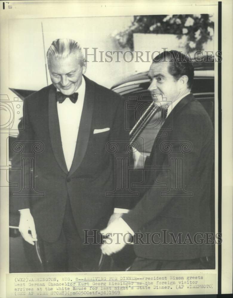 Load image into Gallery viewer, 1969 Press Photo West German Chancellor Kurt Georg Kiesinger with Pres. Nixon

