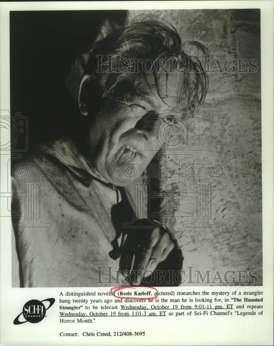 1994 Press Photo Boris Karloff as a novelist in "The Haunted Strangler"