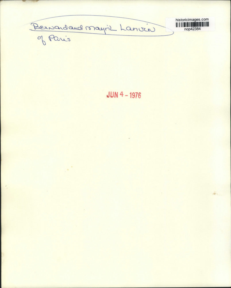 1976 Press Photo Bernard and Mayril Lanvin of Paris - nop42384