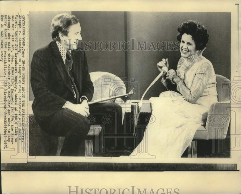 Load image into Gallery viewer, 1971 Press Photo Mrs. Joseph P. Kennedy during interview with David Frost
