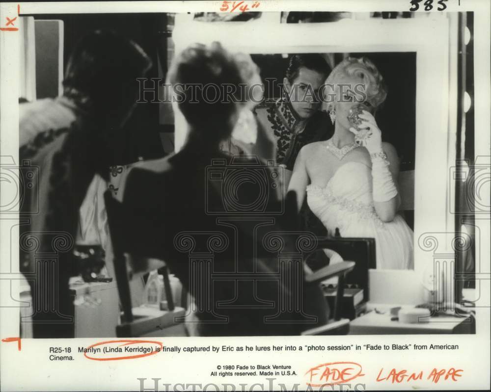 1980 Press Photo Actress Linda Kerridge, co-star in "Fade to Black" movie