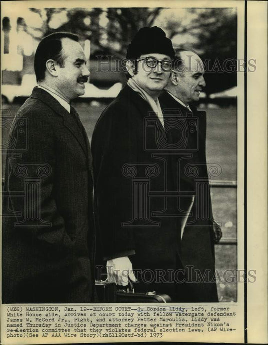 1973 Press Photo G. Gordon Liddy with James W. McCord Jr. at Washington court