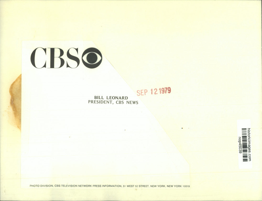 1979 Press Photo Bill Leonard, President of CBS News - nop45039