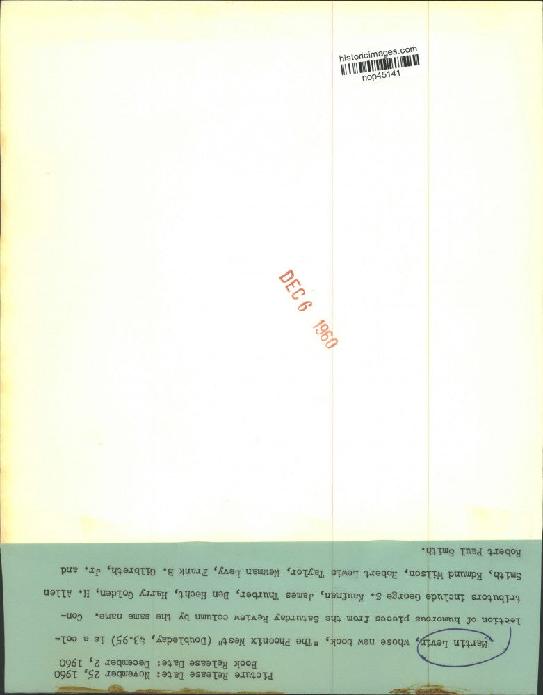 Load image into Gallery viewer, 1960 Press Photo Martin Levin, author of The Phoenix Nest. - nop45141

