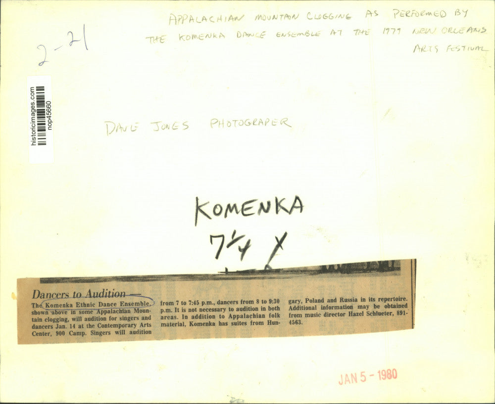 1980 Press Photo The Komenka Ethnic Dance Ensemble at New Orleans Art Festival