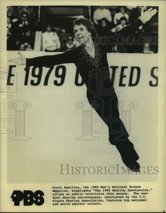 1980 Press Photo Scott Hamilton, Men's National Bronze Medalist for skating