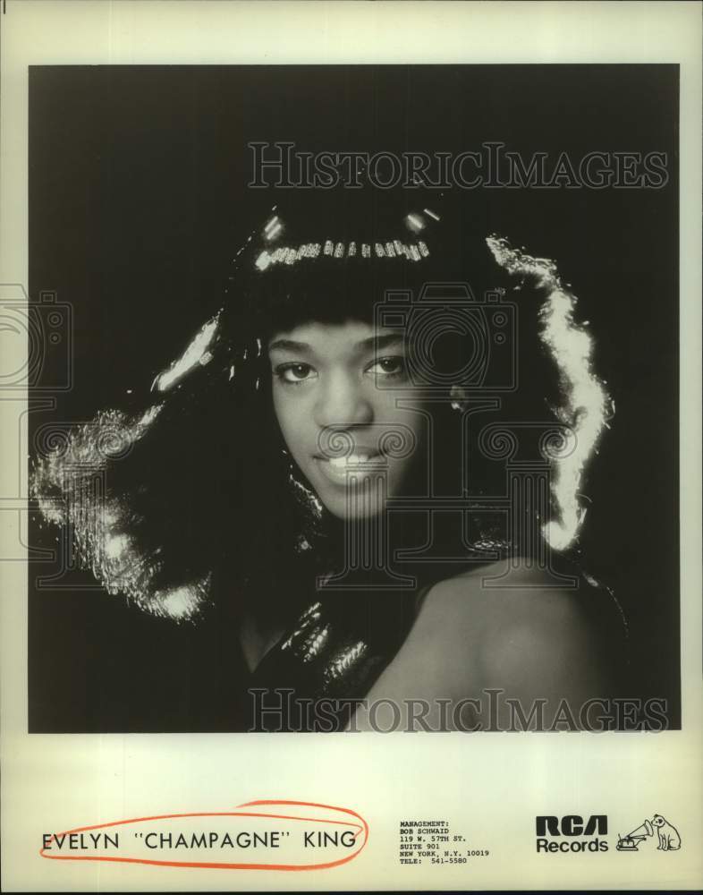 1980 Press Photo Singer Evelyn &quot;Champagne&quot; King - nop46409