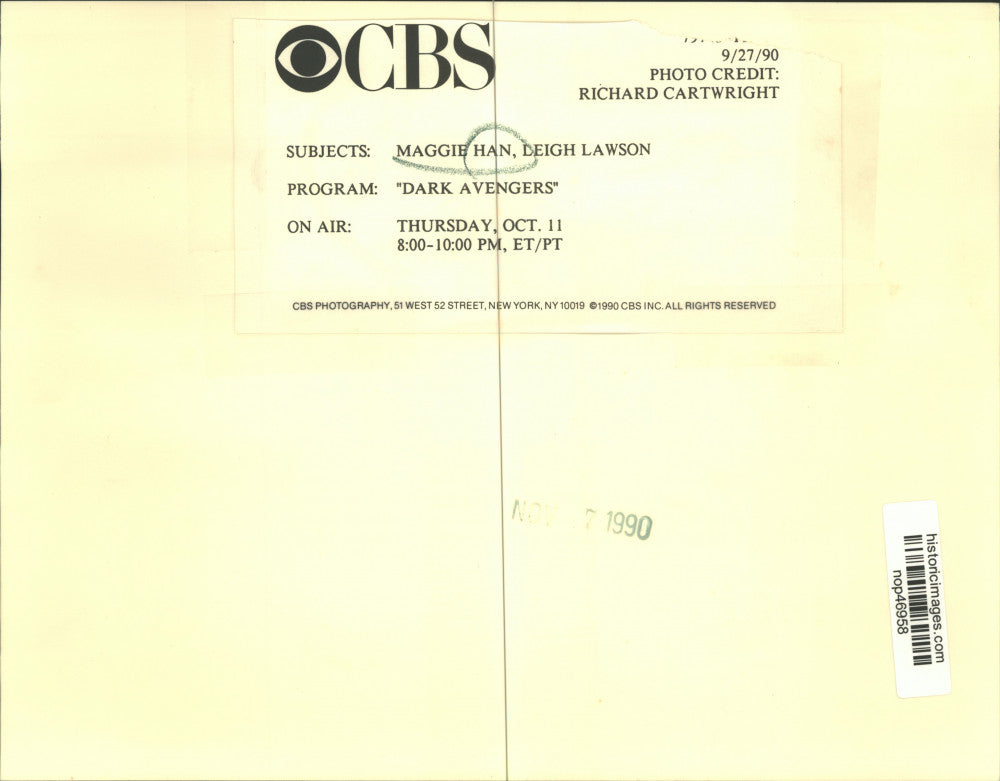 1990 Press Photo Maggie Han, Deigh Lawson in "Dark Avengers" on CBS Television