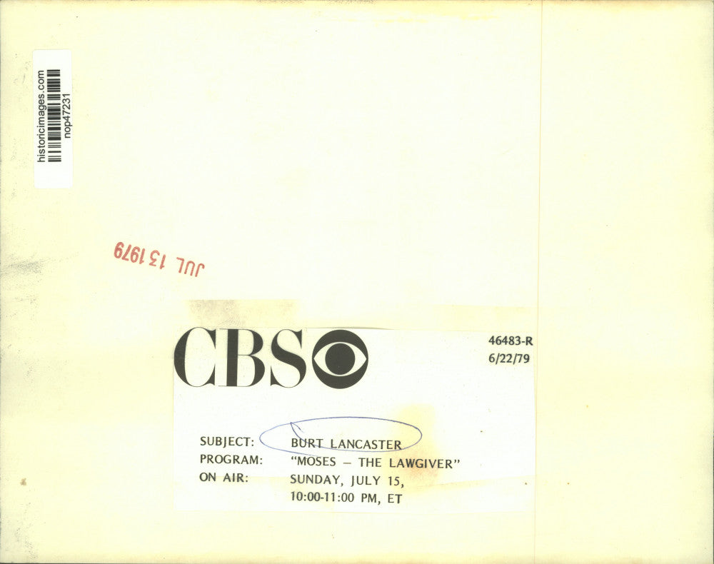 1979 Press Photo Actor Burt Lancaster in "Moses - The Lawgiver" on CBS-TV