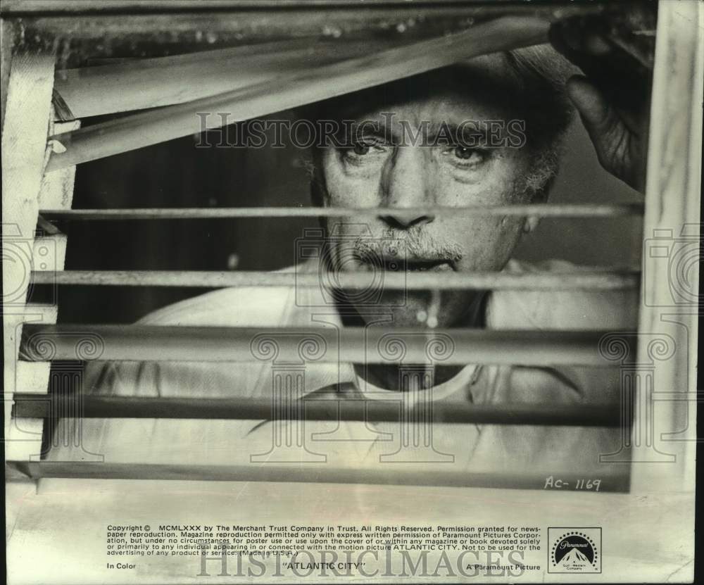 1980 Press Photo Actor Burt Lancaster in &quot;Atlantic City&quot; movie - nop47814