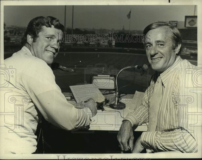 Load image into Gallery viewer, 1971 Press Photo NBC Sportscasters Curt Gowdy and Tony Kubek - nop48059
