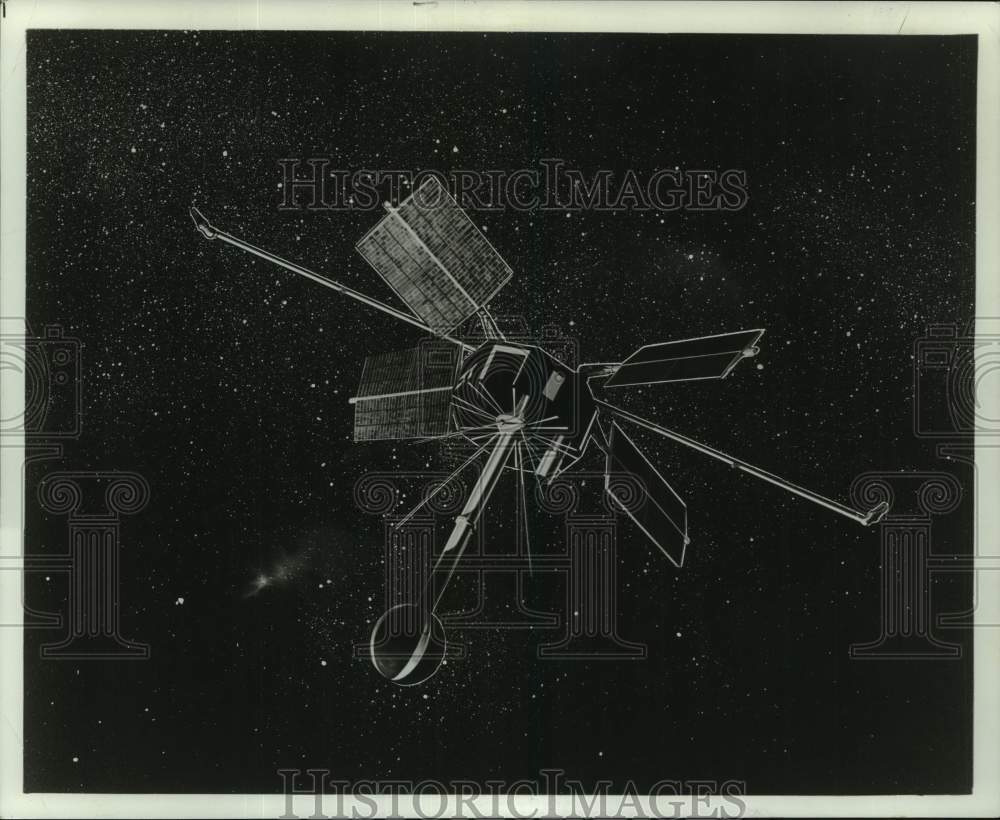 1966 Press Photo Drawing of the Interplanetary Monitoring Platform - nop48157