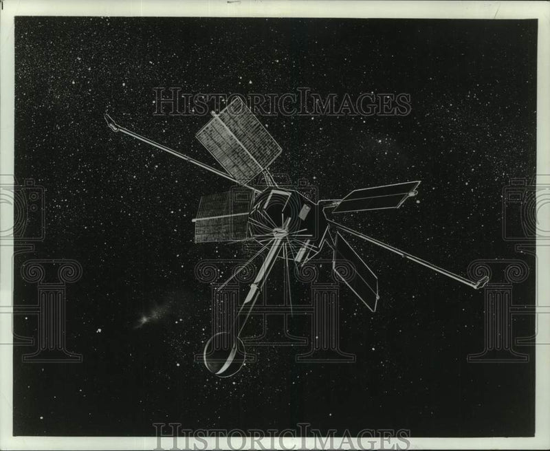 Load image into Gallery viewer, 1966 Press Photo Drawing of the Interplanetary Monitoring Platform - nop48157

