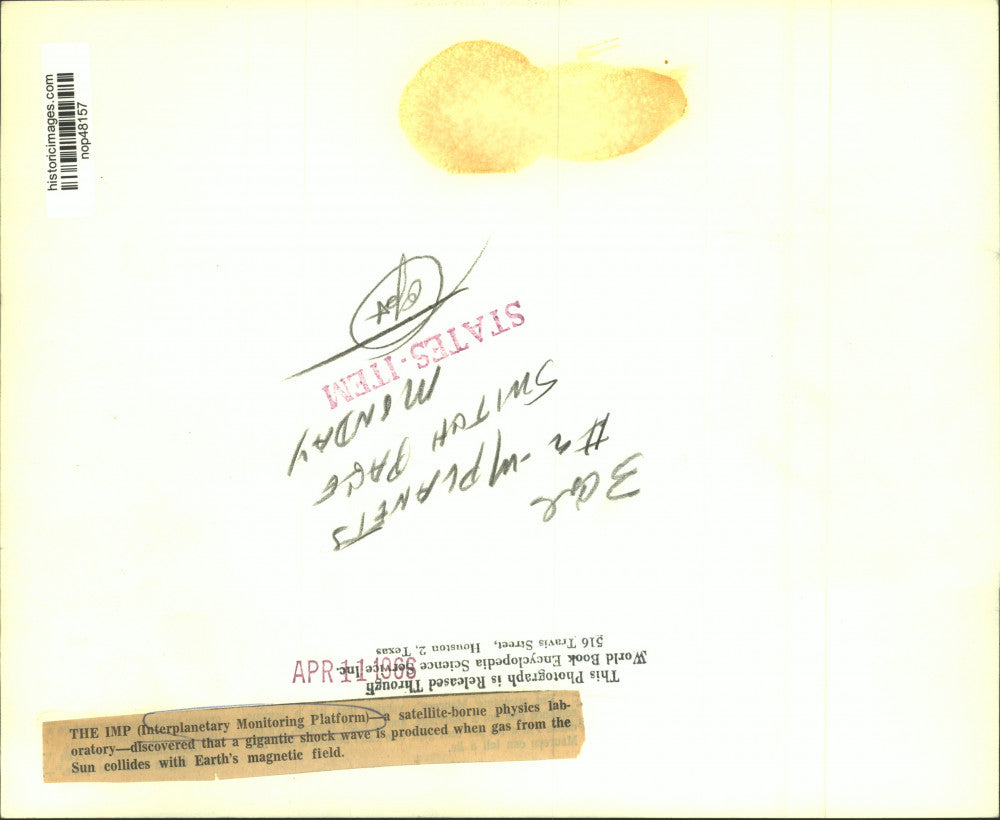 1966 Press Photo Drawing of the Interplanetary Monitoring Platform - nop48157