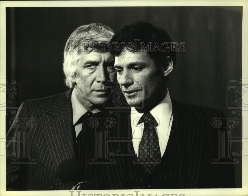 1979 Press Photo Patrick O'Neal and Ron Leibman star in "Kaz," on CBS
