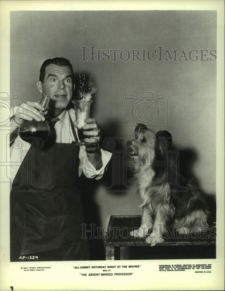 1979 Press Photo Actor Fred MacMurray in "The Absent Minded Professor" movie