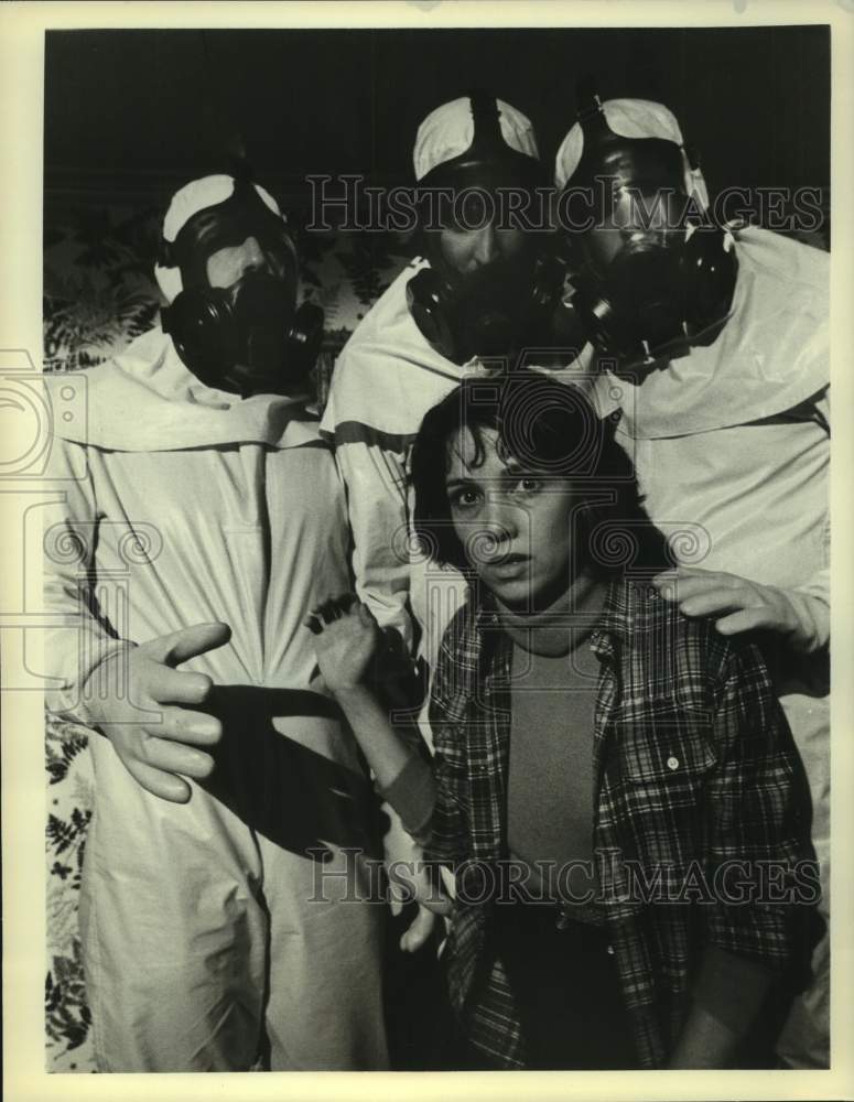 Load image into Gallery viewer, 1980 Press Photo Janet Margolin with her co-workers in "The Plutonium Incident
