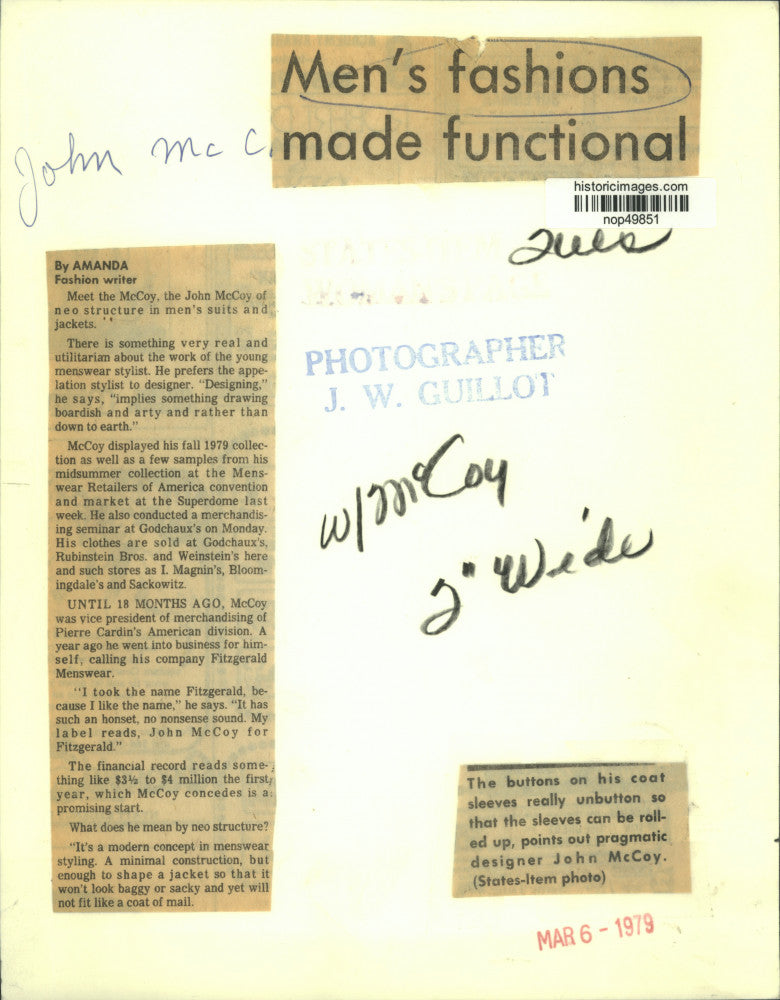 Load image into Gallery viewer, 1979 Press Photo John McCoy shows shirt that can be unbuttoned and rolled up
