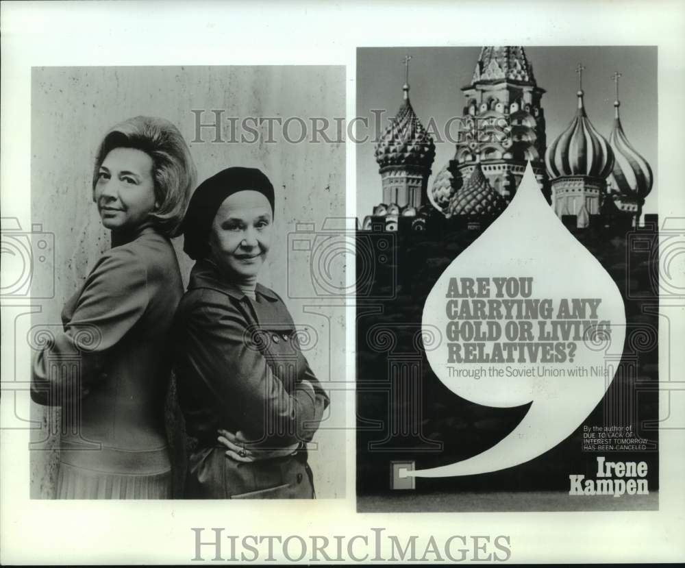 1970 Press Photo Irene Kampen and Nila Magidoff, Authors in composite with book