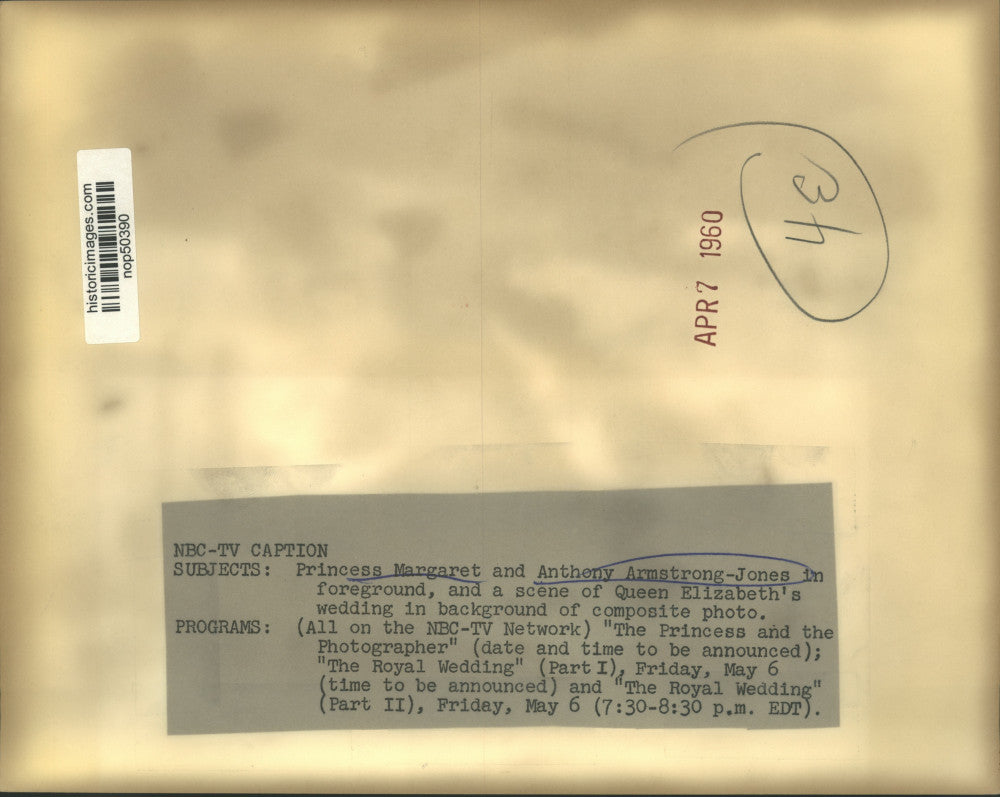 1960 Press Photo Princess Margaret and Anthony Armstrong-Jones at Queen wedding