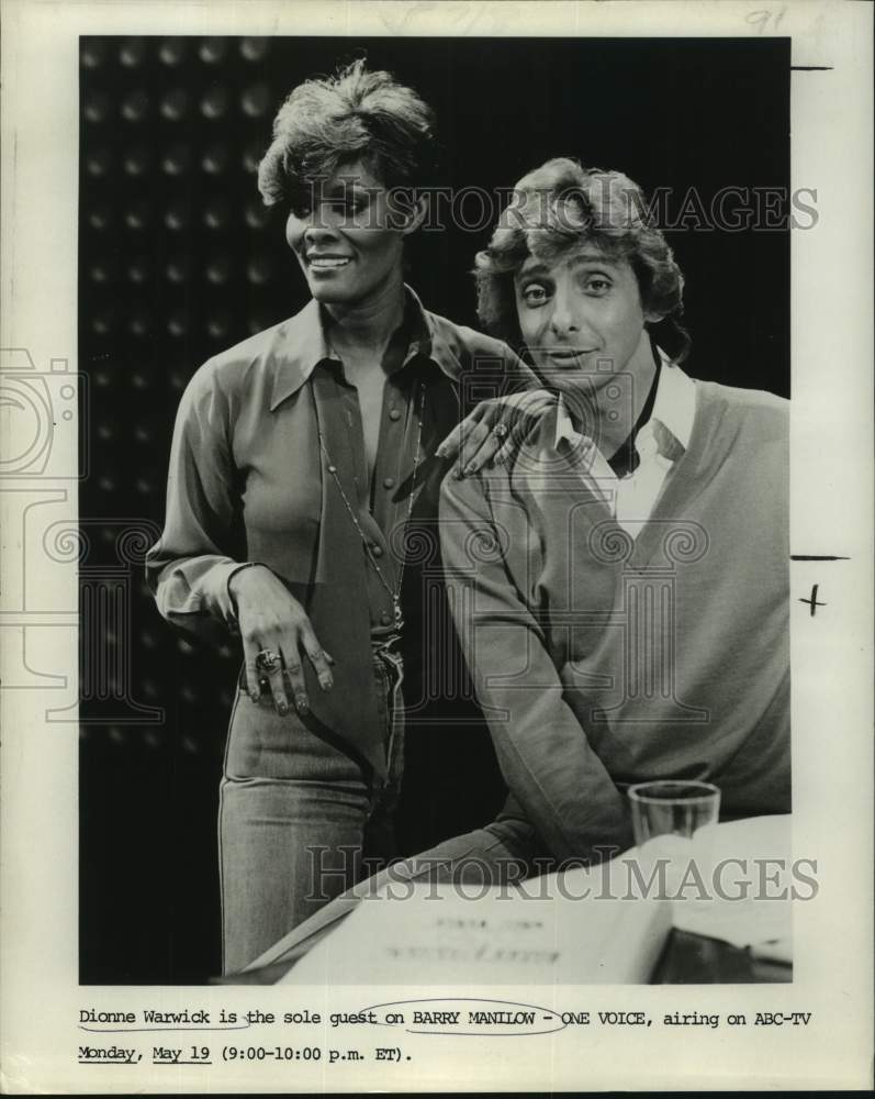 1980 Press Photo Dionne Warwick &amp; Barry Manilow, &quot;One Voice&quot; - nop50693