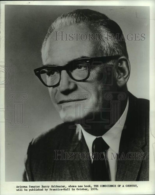 1970 Press Photo Barry Goldwater, Arizona Senator, authors new book - nop51861