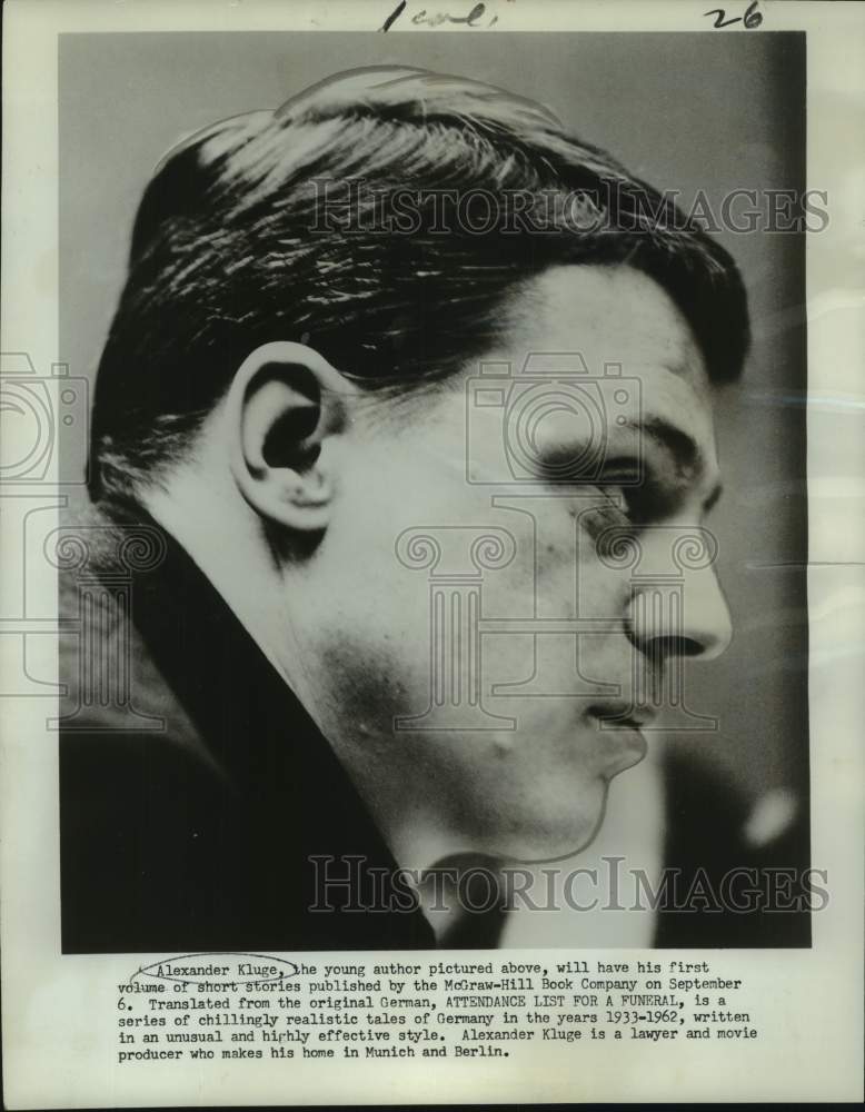 1966 Press Photo Author, Lawyer, and Movie Producer, Alexander Kluge - nop51936