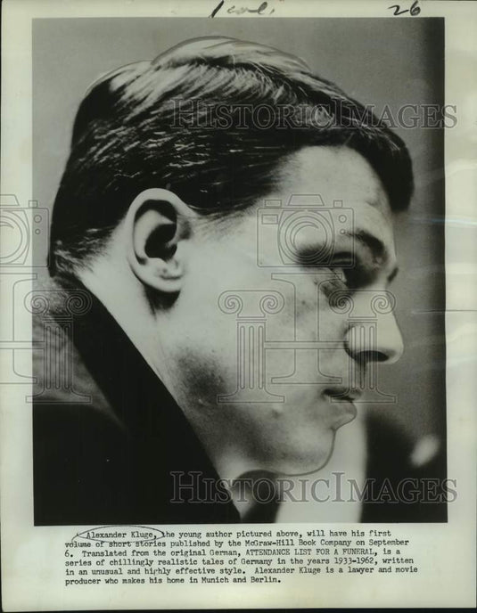 1966 Press Photo Author, Lawyer, and Movie Producer, Alexander Kluge - nop51936