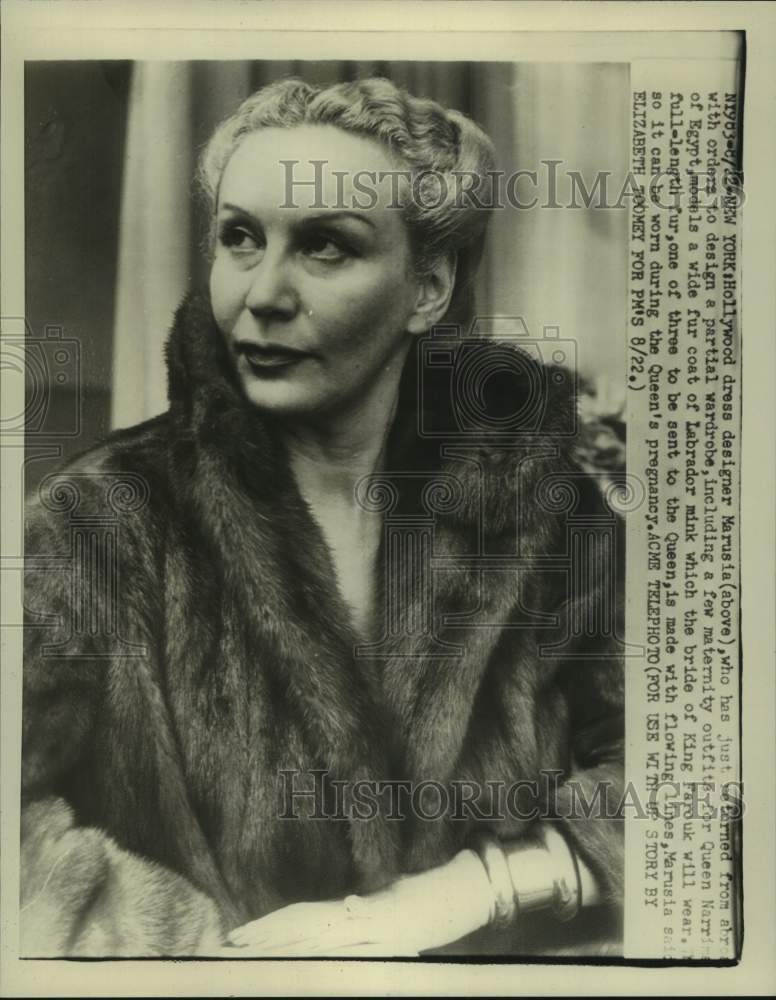 1951 Press Photo Hollywood dress designer Marusia in New York - nop53995
